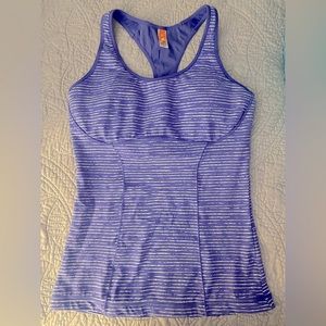 LUCY purple compression work out tank with built in sports bra